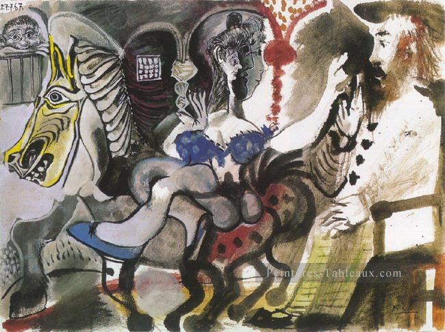 Cavaliers du cirque 1967 Cubisme Peintures à l'huile